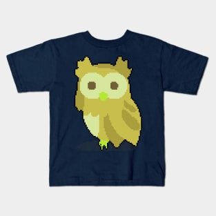 Wise Whispers: Pixel Art Owl Design for Trendy Fashio Kids T-Shirt